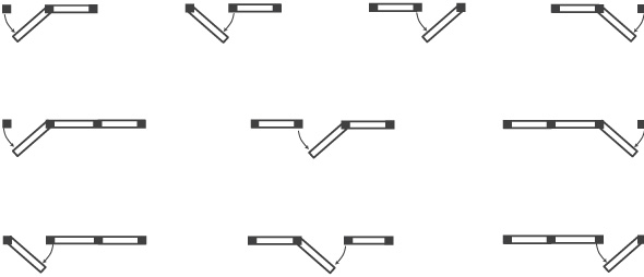 Door swing configurations