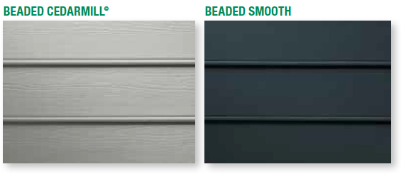 James Hardie HardiePlank in Beaded Cedarmill on the left and Beaded Smooth on the right.