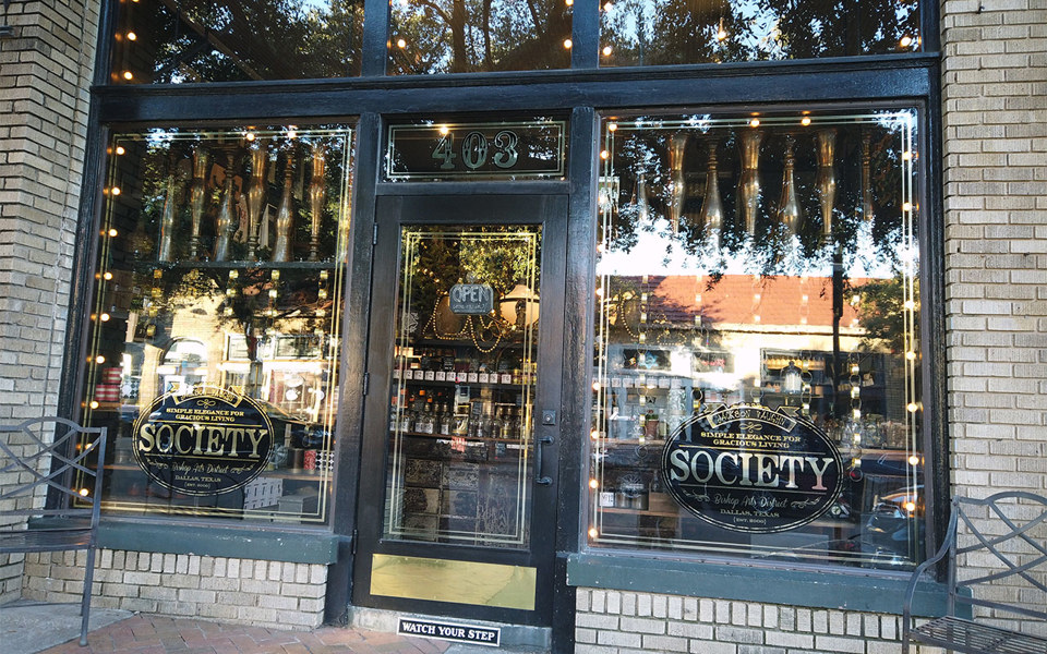 Society storefront in Bishop Arts District.