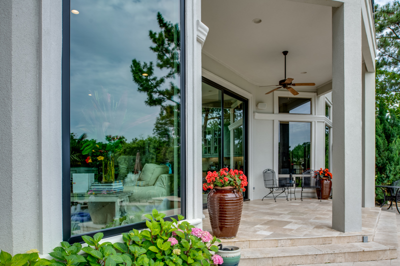 extra large fixed black house windows