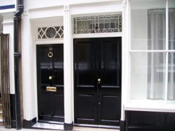 black front door