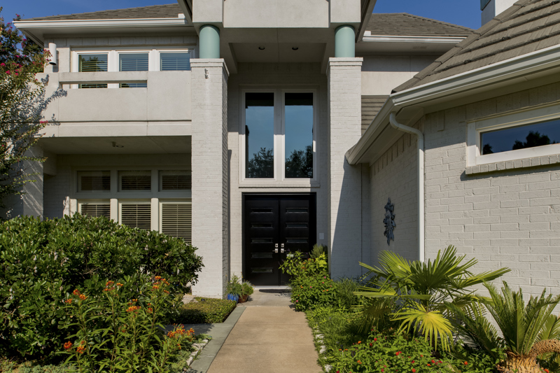 black-french-style-provia-door-walk-way