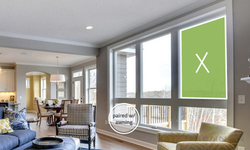 Picture windows are fixed windows and provide uncluttered views. | Brennan Enterprises, Dallas, Texas.