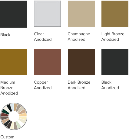 Andersen E-Series Exterior Colors - anodized colors