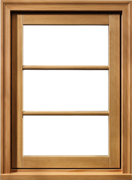 Example of Sierra Pacific casement windows in wood with grids.