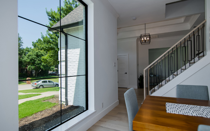 Milgard Aluminum windows in a Southlake, Texas house. If you are interested in windows similar to these in your home, reach out to us at Brennan Enterprises.