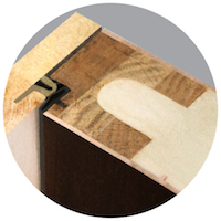 Cut of Embarq door showing polyurethane core.