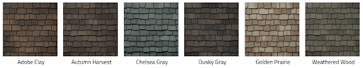 Glenwood shingle color swatches.