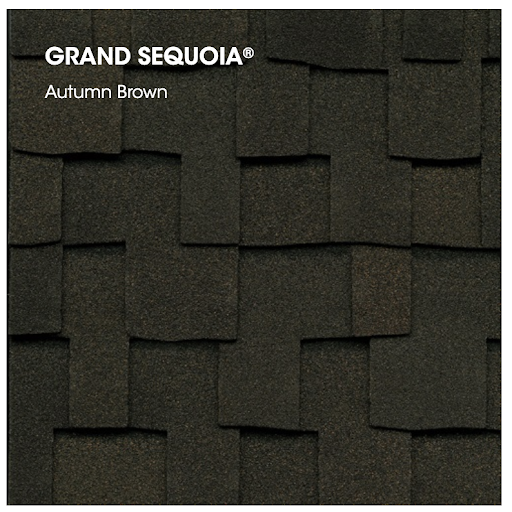Designer roofing shingles in Autumn Brown.