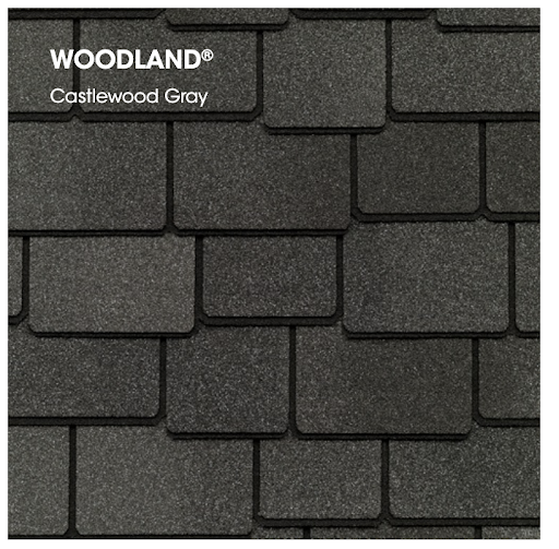 Woodland asphalt shingles in Castlewood Gray.
