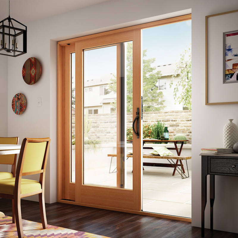 Pine wood, french style sliding patio doors