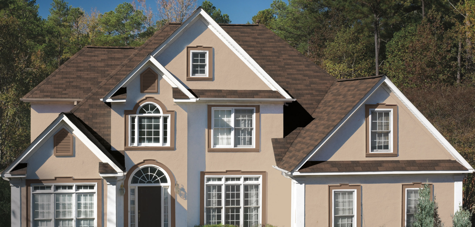 GAF asphalt shingles on a large single family home.